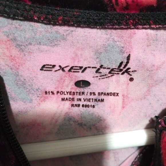 Exertek Zippered Work Out Jacket Women Size L Long Sleeve Pockets Grunge - Picture 5 of 8